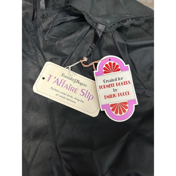 Formfit Rogers Emilio Pucci 1960s Lace Black Slip T'Affaire Womens 38 16/18 - Picture 6 of 10